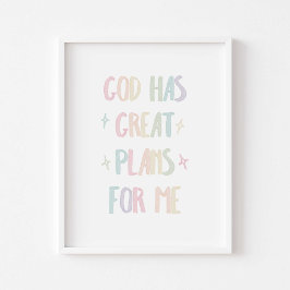 Aquarellmalerei Gott hat große Pläne für mich Poster