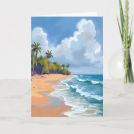 Aquarellmalerei Hawaii Ozean Strand Karte