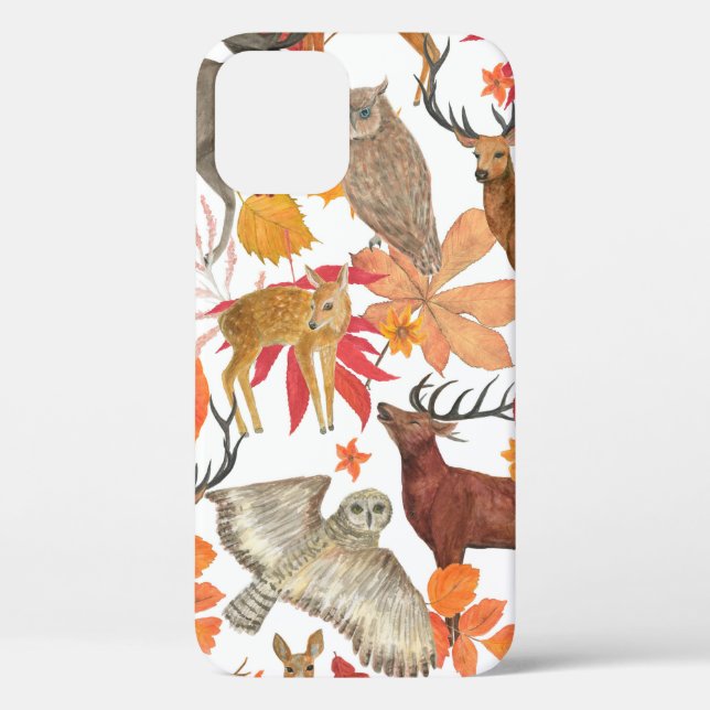 Aquarellmalerei Herbstwaldhintergrund mit  Case-Mate iPhone Hülle (Rückseite)