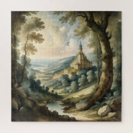 Aquarellmalerei im antiken Stil Landschaft Puzzle