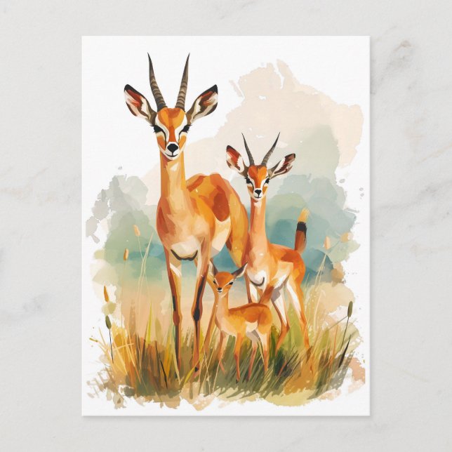 Aquarellmalerei im Gras Feiertagspostkarte (Vorderseite)