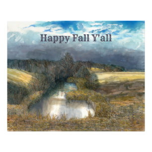 Aquarellmalerei im Herbstteich Fotodruck