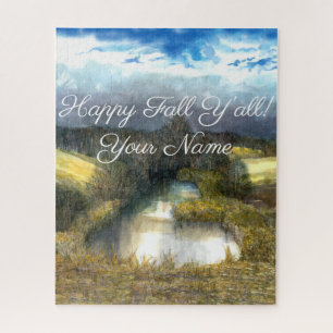 Aquarellmalerei im Herbstteich Puzzle