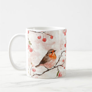 Aquarellmalerei im Schneewald & Berries Kaffeetasse