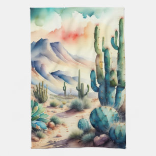 Aquarellmalerei in der Landschaftswüste Geschirrtuch