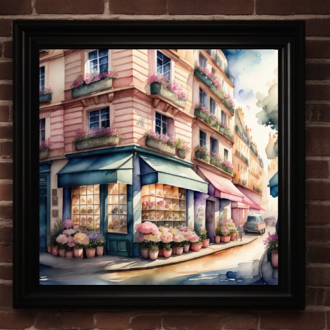 Aquarellmalerei in der Pariser Straße Poster (Von Creator hochgeladen)