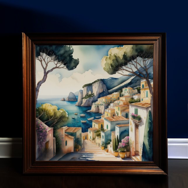 Aquarellmalerei in der Stadt Europa-Mittelmeer Poster (Von Creator hochgeladen)