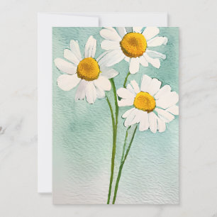 Aquarellmalerei Kamille Blume Weiße Blüte Feiertagskarte