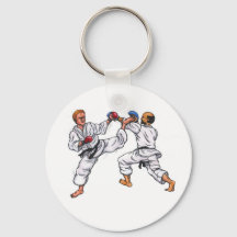 Aquarellmalerei Karate Männer kämpfen