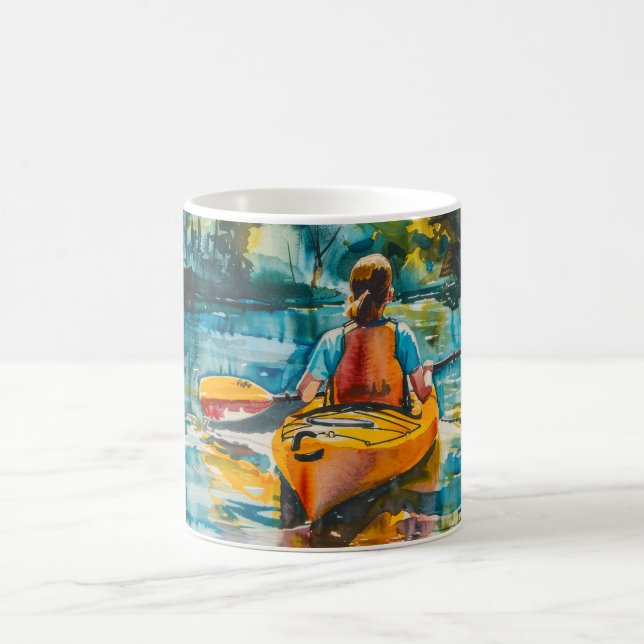 Aquarellmalerei Kayak Kaffeetasse (Mittel)