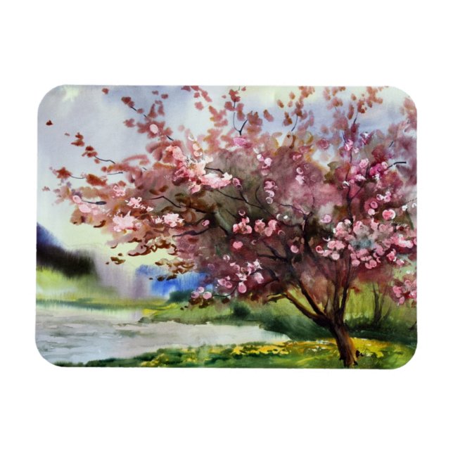 Aquarellmalerei Landschaft Magnet (Horizontal)