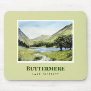 Aquarellmalerei Landschaftsbild Buttermere Mousepad