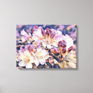 Aquarellmalerei lila Azeea-Blume blühen Leinwanddruck