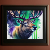 Aquarellmalerei Majestic Elk 5:4