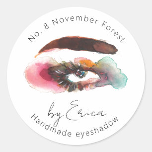 Aquarellmalerei Makeup Eyeshadow Verpackung Runder Aufkleber