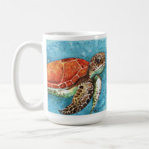 Aquarellmalerei - Meeresschildkröten-Tasse Kaffeetasse