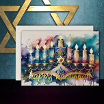 Aquarellmalerei Menorah Happy Hanukkah<br><div class="desc">Gemalte Bäume glückliche Tage</div>