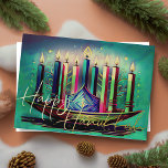 Aquarellmalerei Menorah Happy Hanukkah Feiertagskarte<br><div class="desc">Unterkunft thematisch von Umua entworfen. Gedruckt und ausgeliefert von Zazzle oder ihren Partnern.</div>
