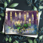 Aquarellmalerei Menorah Happy Hanukkah Feiertagskarte<br><div class="desc">Unterkunft thematisch von Umua entworfen. Gedruckt und ausgeliefert von Zazzle oder ihren Partnern.</div>
