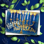 Aquarellmalerei Menorah Happy Hanukkah Feiertagskarte<br><div class="desc">Unterkunft thematisch von Umua entworfen. Gedruckt und ausgeliefert von Zazzle oder ihren Partnern.</div>