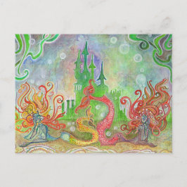 Aquarellmalerei Mermaid Lagoon - Postkarte