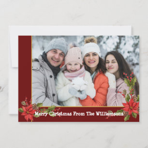 Aquarellmalerei Mistletoe Roter Goldrahmen Weihnac Feiertagskarte