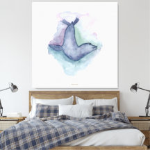 Aquarellmalerei mit blauem Siegel