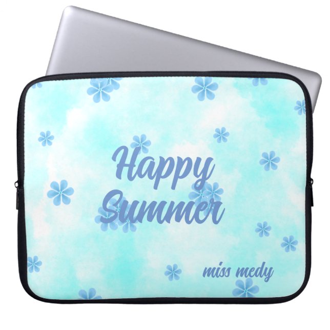 Aquarellmalerei mit blühender Handmalerei Laptopschutzhülle (Vorderseite)