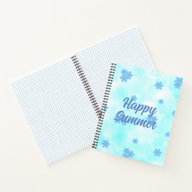Aquarellmalerei mit blühender Handmalerei Notizbuch (Innenseite)