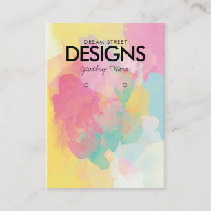 Aquarellmalerei mit Earring Display Card Visitenkarte