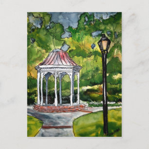 Aquarellmalerei mit Gazebo Natur Postkarte
