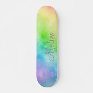 Aquarellmalerei mit personalisierten Knollen Skateboard