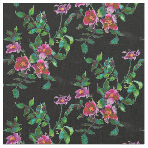 Aquarellmalerei mit Vintage-Rosen Stoff