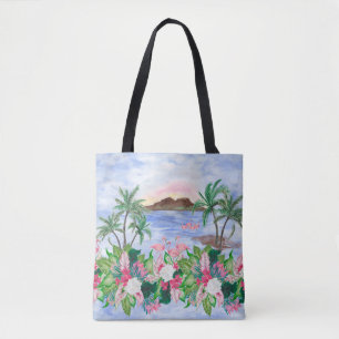 Aquarellmalerei nahtlos mit hawaiianischem Muster