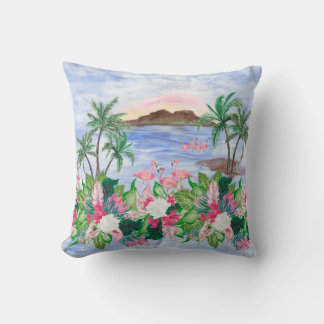 Aquarellmalerei nahtlos mit hawaiianischem Muster Kissen