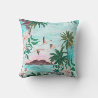 Aquarellmalerei nahtlos mit hawaiianischem Muster Kissen