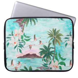 Aquarellmalerei nahtlos mit hawaiianischem Muster Laptopschutzhülle
