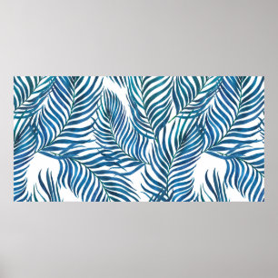 Aquarellmalerei nahtlos mit tropischem Muster Poster