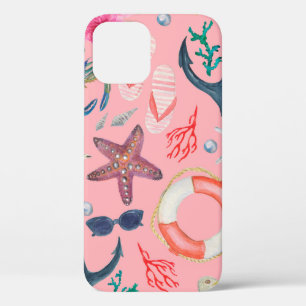 Aquarellmalerei nahtloses Muster mit Anker, Case-Mate iPhone Hülle