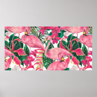 Aquarellmalerei nahtloses Muster mit Flamingo