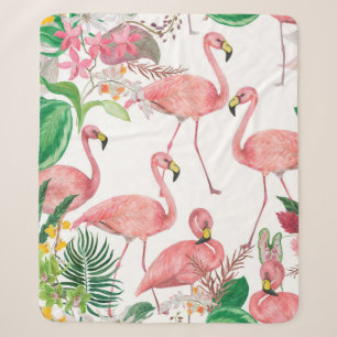 Aquarellmalerei nahtloses Muster mit Flamingo Sherpadecke
