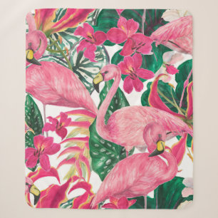 Aquarellmalerei nahtloses Muster mit Flamingo Sherpadecke
