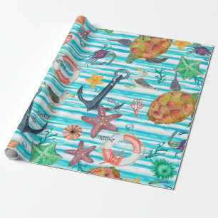 Aquarellmalerei nahtloses Muster mit Schildkröten, Geschenkpapier