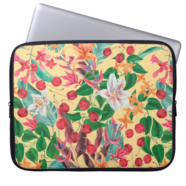 Aquarellmalerei nahtloses Muster mit schöntifu Laptopschutzhülle (Vorderseite)