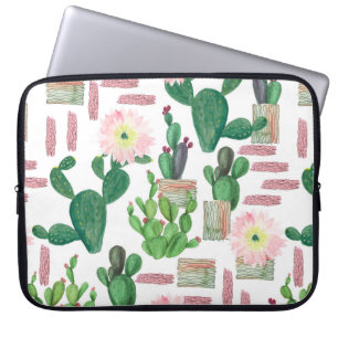 Aquarellmalerei nahtloses Muster. Wasserfarbe Laptopschutzhülle