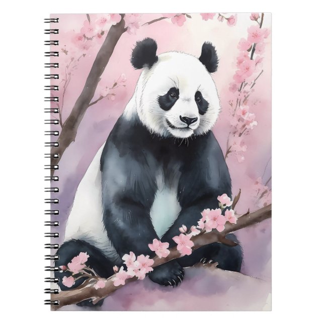 Aquarellmalerei Panda Bär Notizblock (Vorderseite)