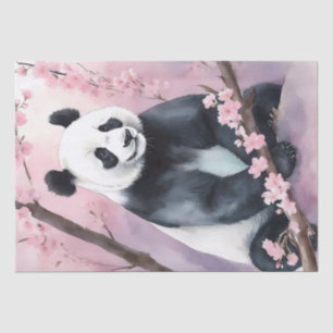 Aquarellmalerei Panda Bär Seidenpapier