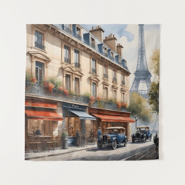 Aquarellmalerei Paris Wandteppich (Vorderseite)
