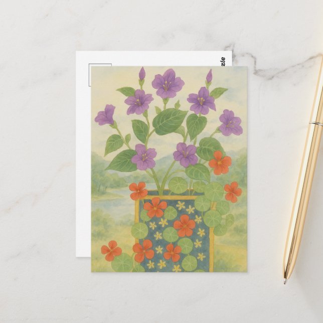 Aquarellmalerei Postkarte (Vorderseite/Rückseite Beispiel)