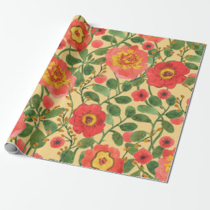 Aquarellmalerei Retro-Blumenmuster nahtlos Muster Geschenkpapier